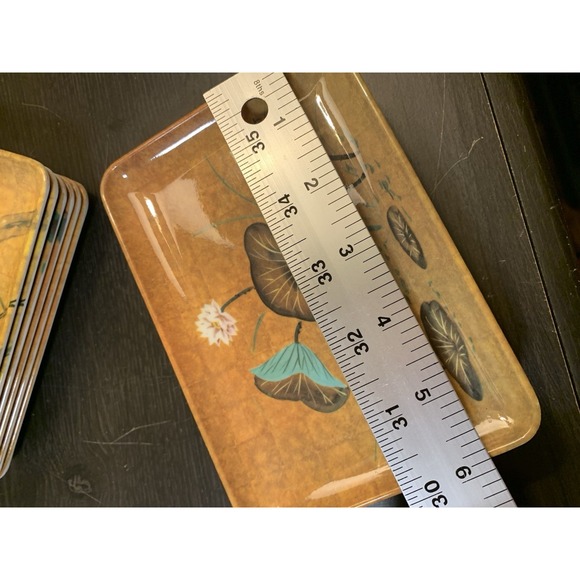 Vintage Asian Japan Wony Melamine Floral Small Plates Sushi Set Of 12 - Picture 10 of 11